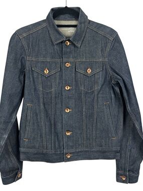 Gap 1969 Japanese Selvedge Men XS Tall Denim Trucker Jean Jacket Blue